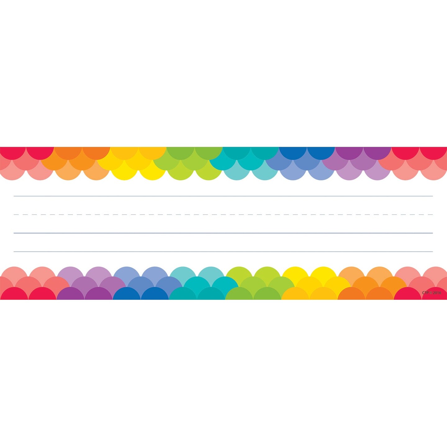 Rainbow Scallops Name Plates, 36 Per Pack, 6 Packs