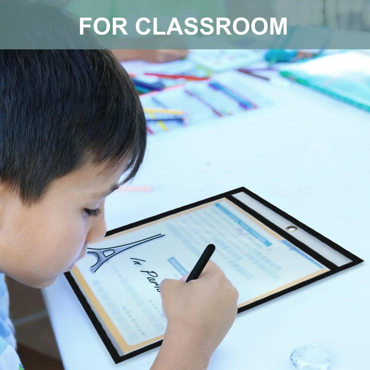 10 Pack Job Ticket Holders 9x12 Work Order Plastic Sleeves for Documents Shop Ticket Holders Dry Erase Pocket Sleeves Dry Erase Pockets Dry Erase Sleeves Clear Pocket Sleeves Ticket Holder