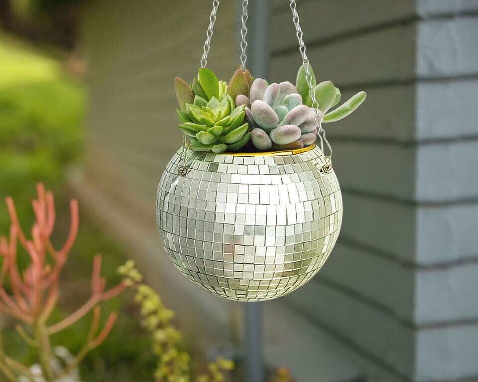 Disco Ball Hanging Planter