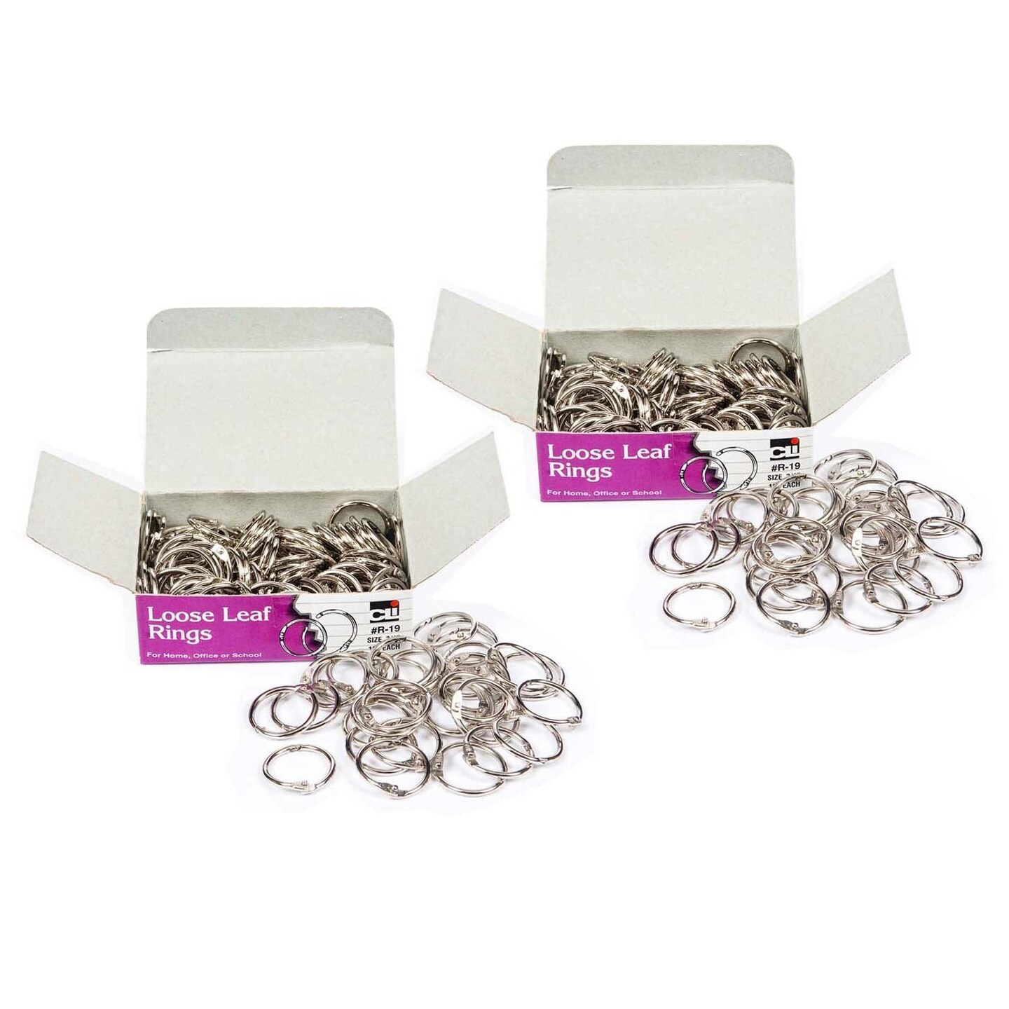 Loose Leaf Rings, 3/4&#x22;, 100 Per Box, 2 Boxes