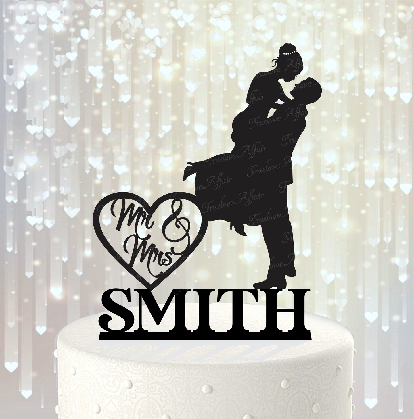 Wedding Cake Topper, Bride with Up-do lifted by Groom ~ Silhouette ...