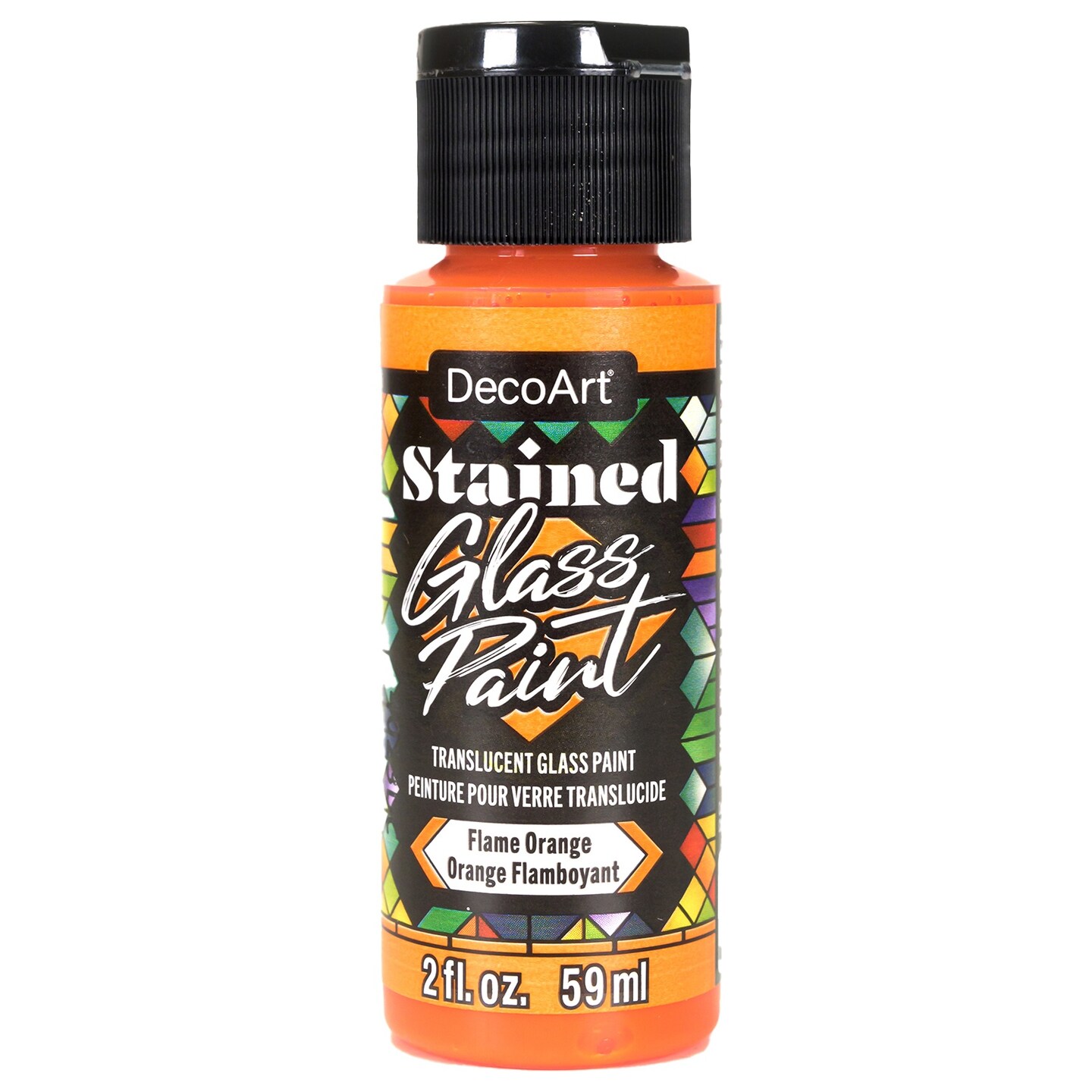 DecoArt Stained Glass Paint 2oz-Flame Orange