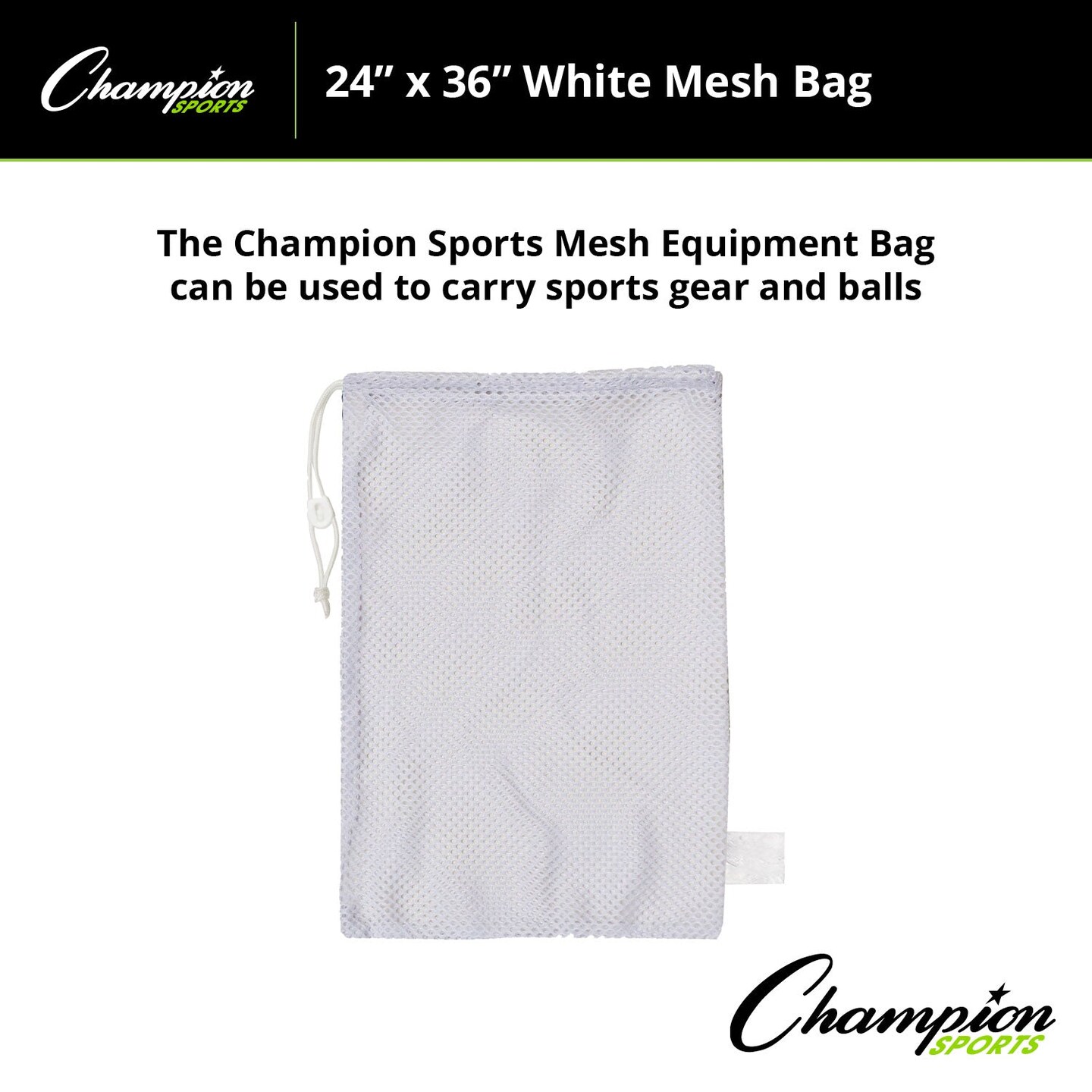 Equipment Bag, Mesh, 24&#x22; x 36&#x22;, White, Pack of 3