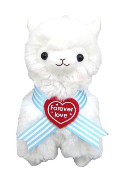 Llama Sweet Heart Alpaca 4.5&#x22; Plush Key Chain White