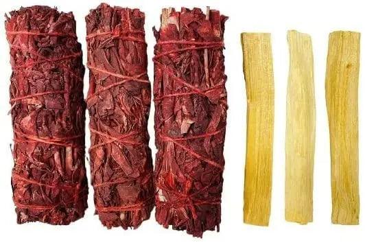 Sage Smudge Kit Cleansing Negative Energy and Cleansing House Sage Variety Pack of Dragon Blood & Palo Santo Sticks