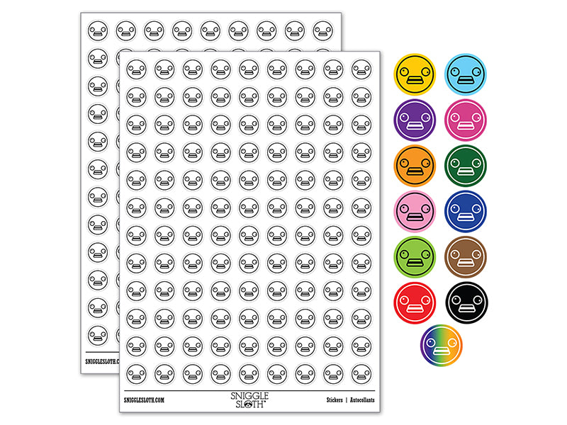 Kawaii Cute Derpy Crazy Face 200+ 0.50&#x22; Round Stickers