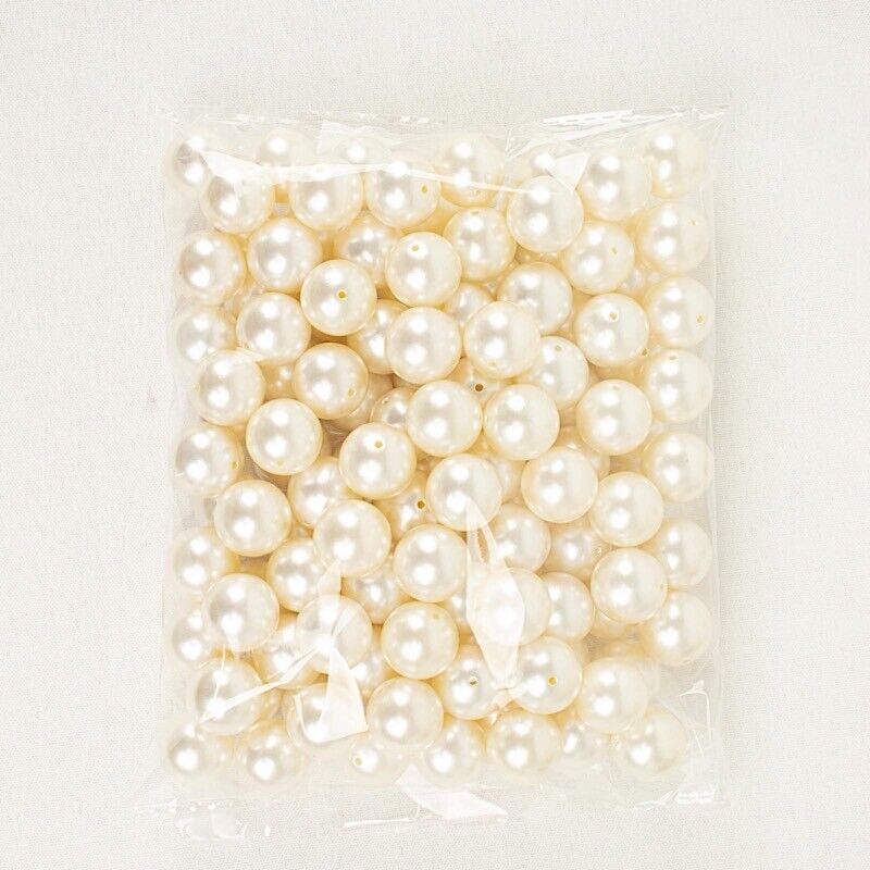 20 mm Ivory Large FAUX PEARL BEADS