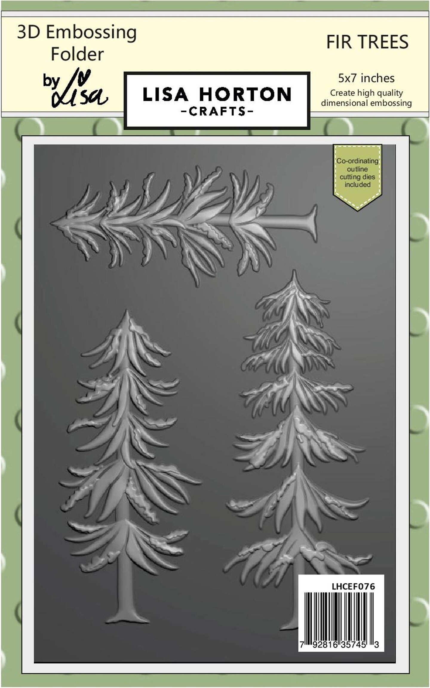 Lisa Horton --That Craft Place Lisa Horton 3D Embossing Folder 5x7 With Cutting Dies - Fir Trees