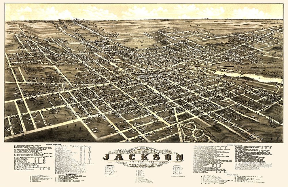 Jackson Michigan - Beck 1881 Poster Print by Beck Beck # MIJA0002