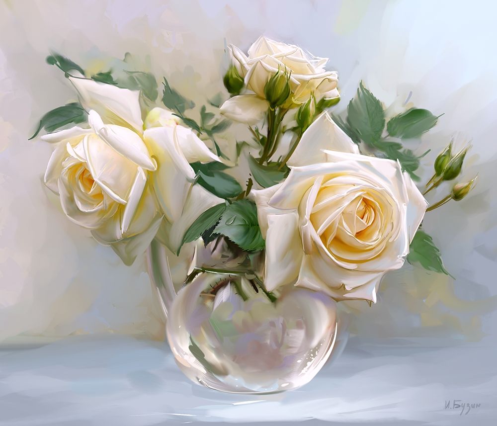 White roses Poster Print by Igor Buzin - Item # VARPDXBI4
