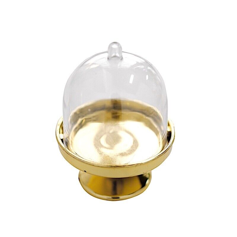12 GOLD CLEAR 3&#x22; tall Mini Cake Stands with Dome Favor Holders