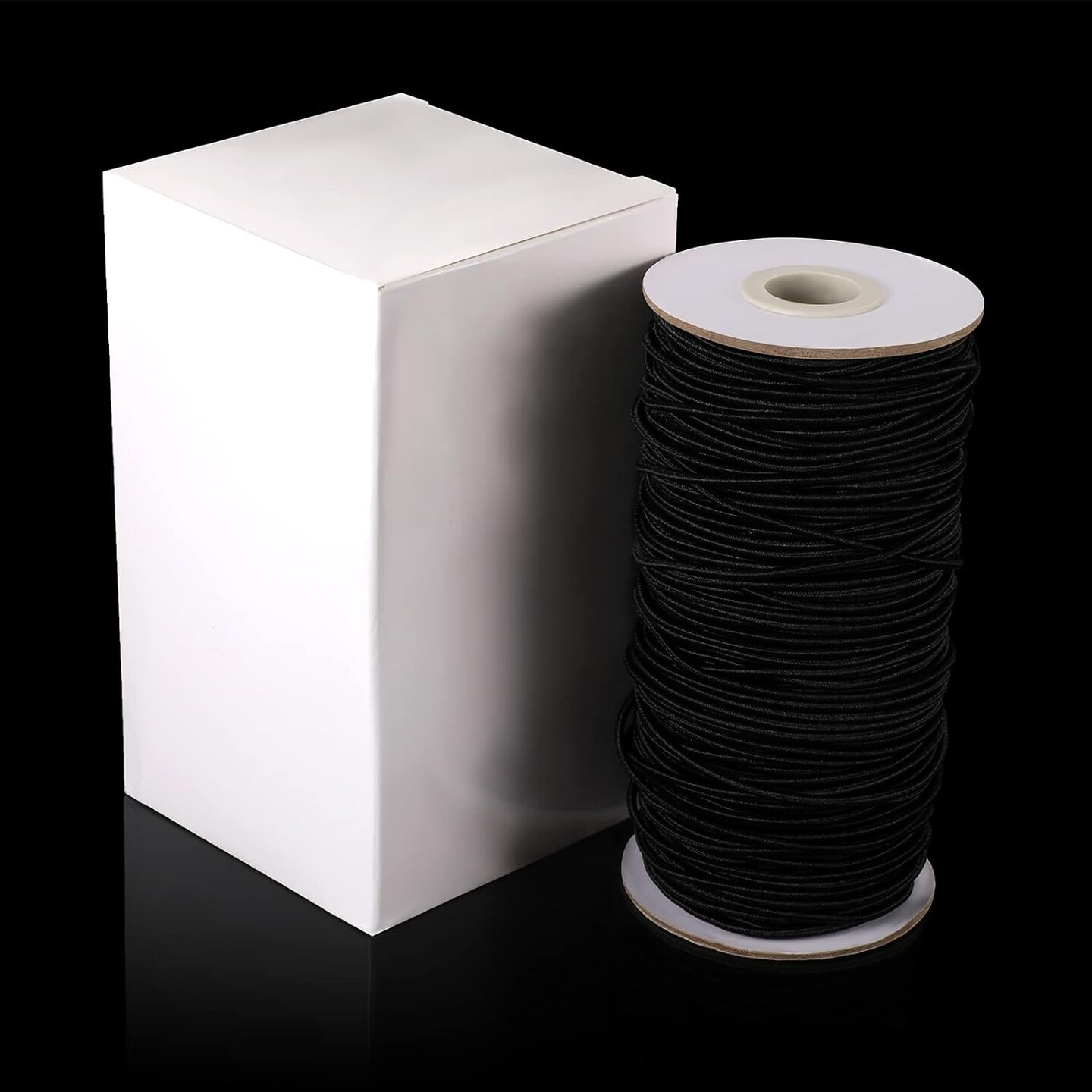100 Yards 2 mm Elastic Cord Stretch String Elastic Beading Cord Craft Thread for Jewelry Making (Black)