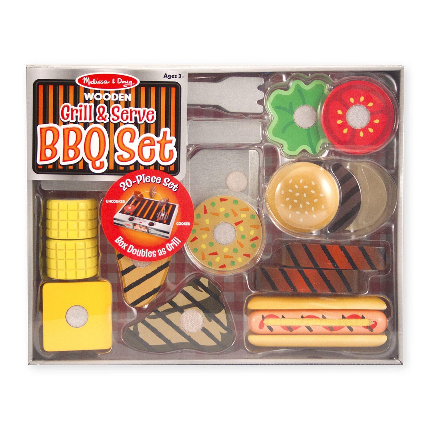 Wooden Grill &#x26; Serve BBQ Set