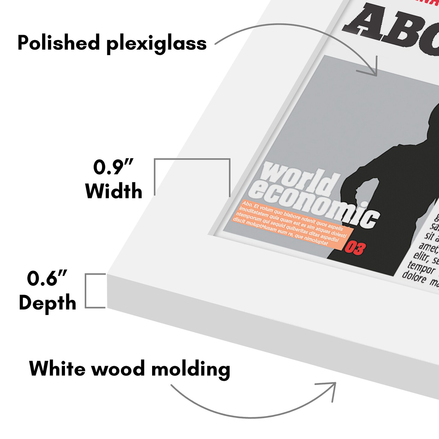 Americanflat 11x22 Newspaper Frame - Display Frame for Showcasing Newspaper Front Page - Polished Plexiglass Cover - Hanging Hardware for Horizontal or Vertical Display