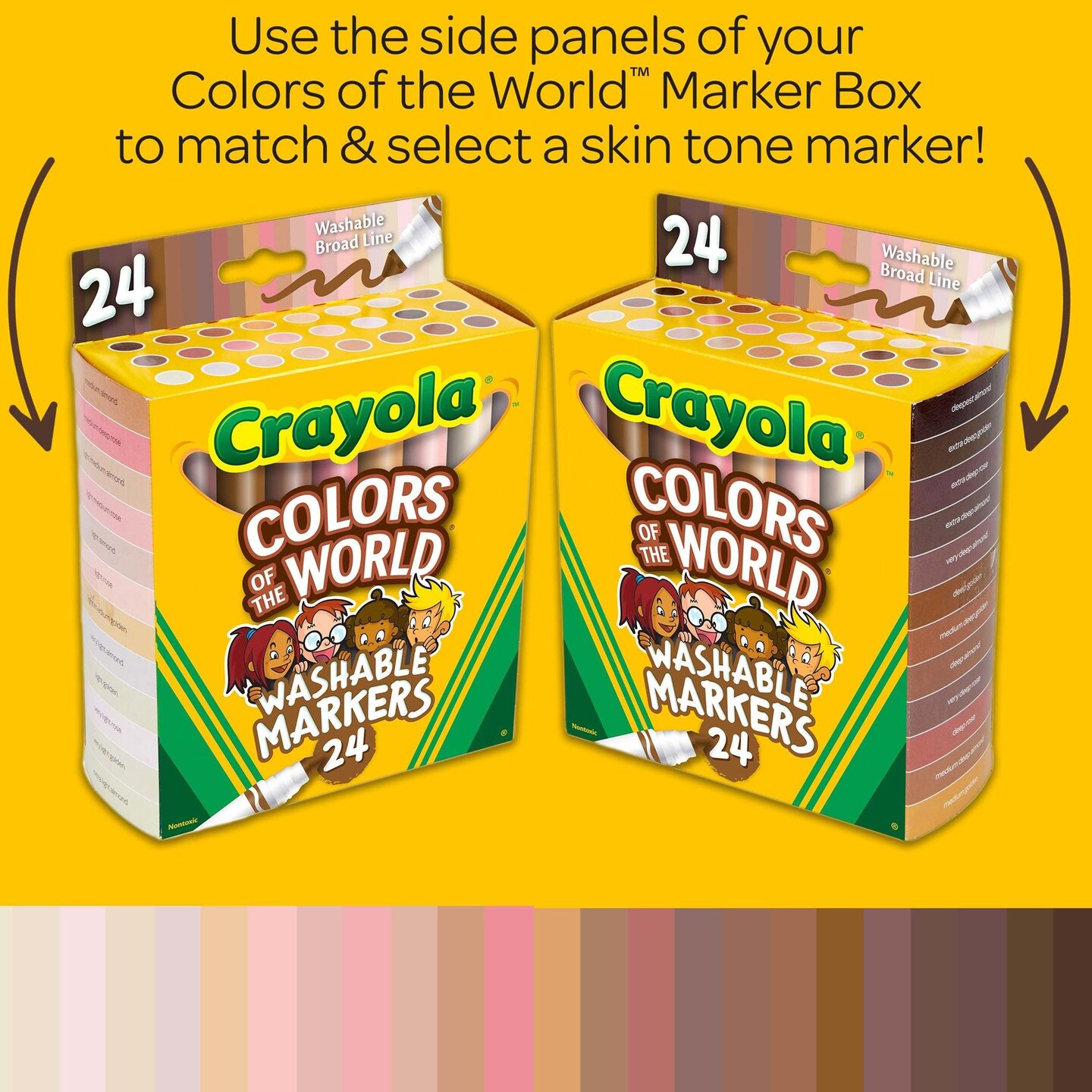 Colors of the World Markers, 24 Per Pack, 2 Packs