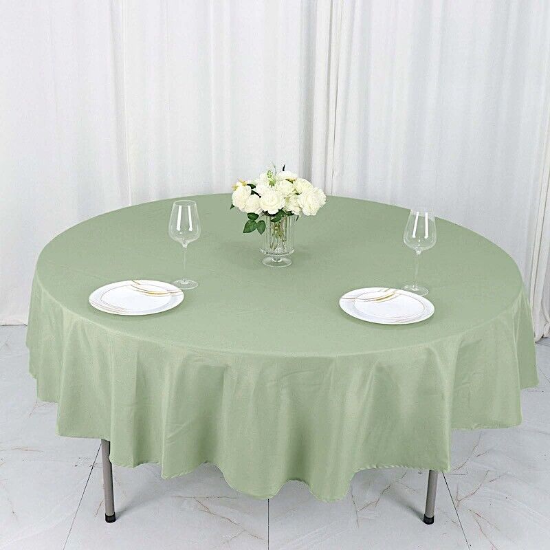 Sage Green 90&#x22; ROUND POLYESTER TABLECLOTH