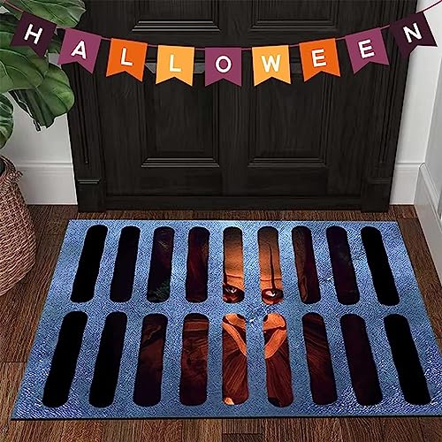 2024 3D Illusion Clown Door Mat Horror Clown Rug Decorations Indoor and Outdoor Welcome Doormat Scary Non-Skid Carpet for Bedroom Oversized Bath Mat (Clown A, 31.5 * 19.7inch)