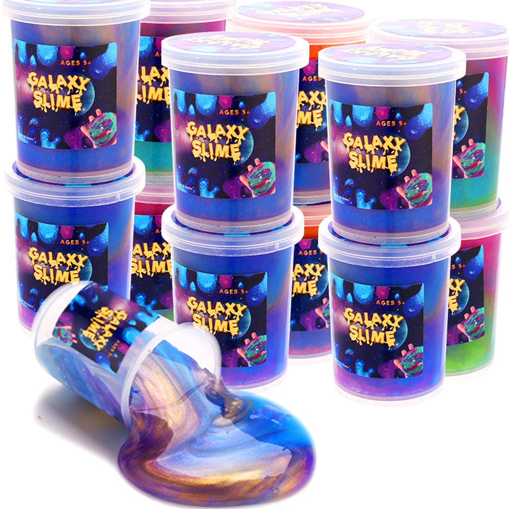 24 Pieces Colorful Galaxy Slime, Stretchy & Non-Sticky,Idea Stocking Stuffers for Christmas,Party Favors for Kids, Sensory and Tactile Stimulation, Stress Relief, Educational Game, for Girls & Boys