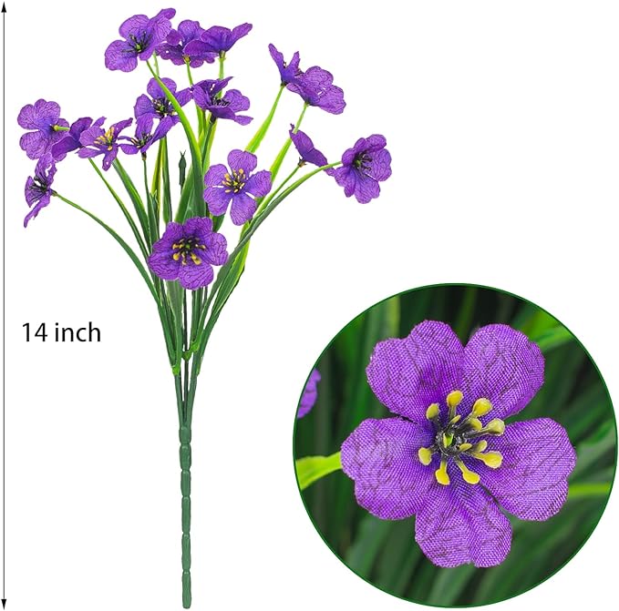 21 Bundles Outdoor Artificial Flowers Fake Silk Flowers Garden Porch Window Box Decoration