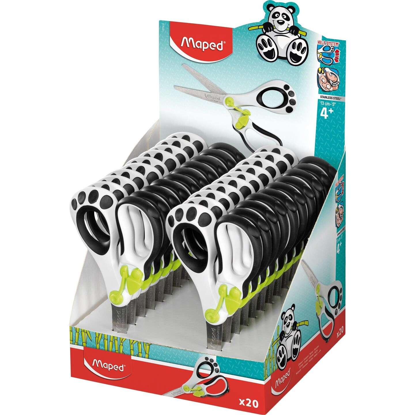 Koopy Spring-Assisted Educational Scissors, 5&#x22; Display of 20
