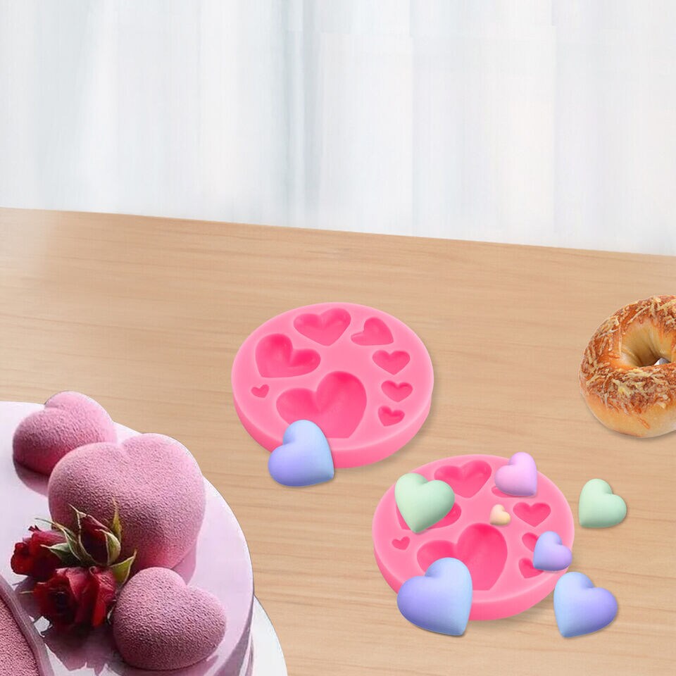 2 PCS Heart Shape Silicone Molds