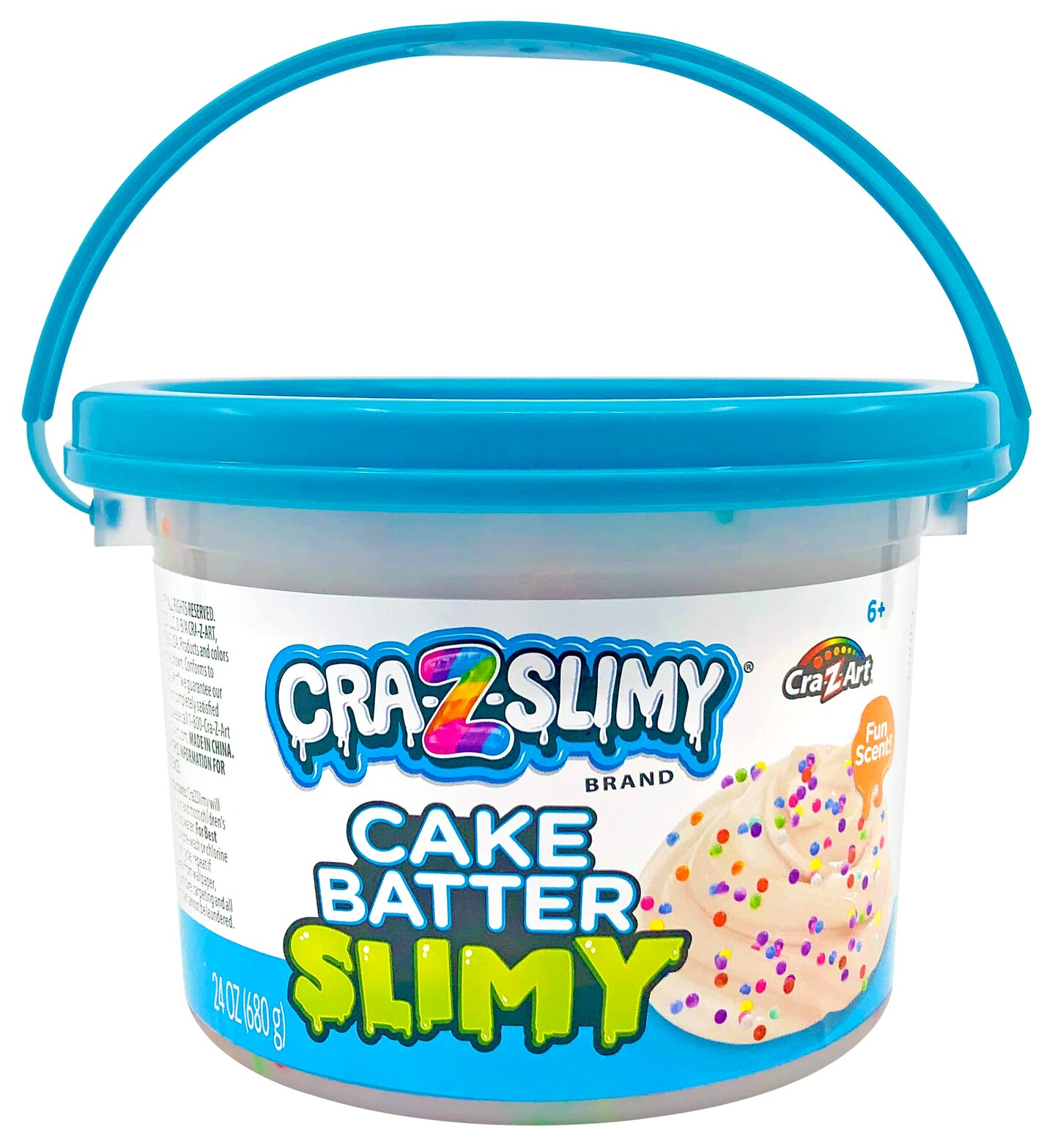 24 Oz Premade Slime, Cake Batter Scented Clear Slime Stretchy Glossy Non-Sticky 1.5lb Slime Bucket with Add-ins