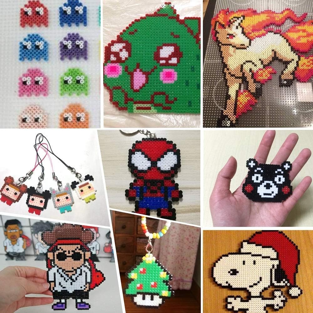 25,000 pcs Fuse Beads Kit 26 Colors 5MM, Including 127 Patterns, 4 Big Square, 1 Heart Pegboards, 1 Flower Ironing Paper, Tweezers, Beads