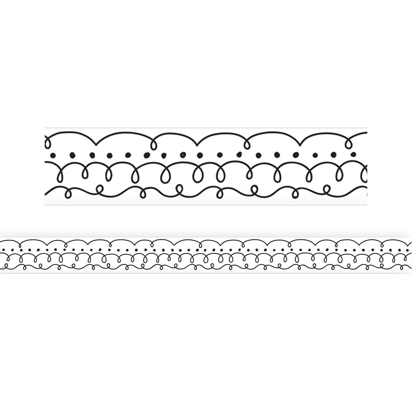 Squiggles and Dots Die-Cut Border Trim, 35 Feet Per Pack, 6 Packs