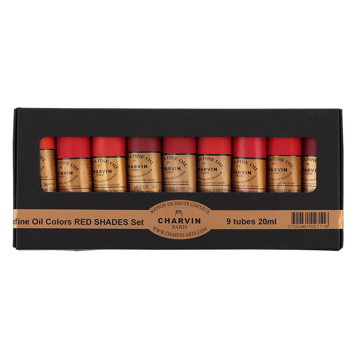 Charvin Extra Fine Professional Oil Paint Set for Artists, Shades of Red - Bonjour Set of 9, 20 ml Tubes, Finely Milled, Non-Yellowing Artist Oil Paints in French Riviera-Inspired Hues
