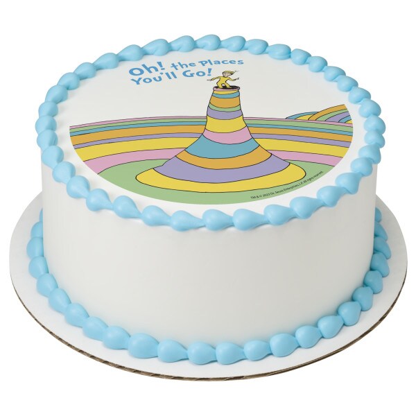 Oh, the Places You&#x27;ll Go! Edible Cake Topper Image - 7.5&#x22; Round