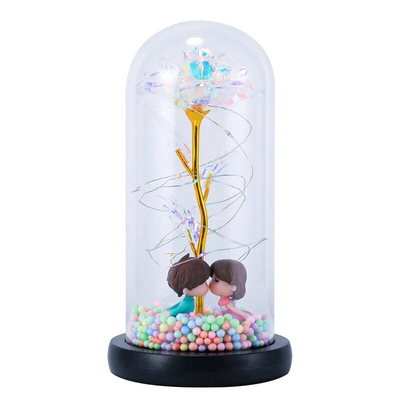 LED Galaxy Enchanted Rose Glass