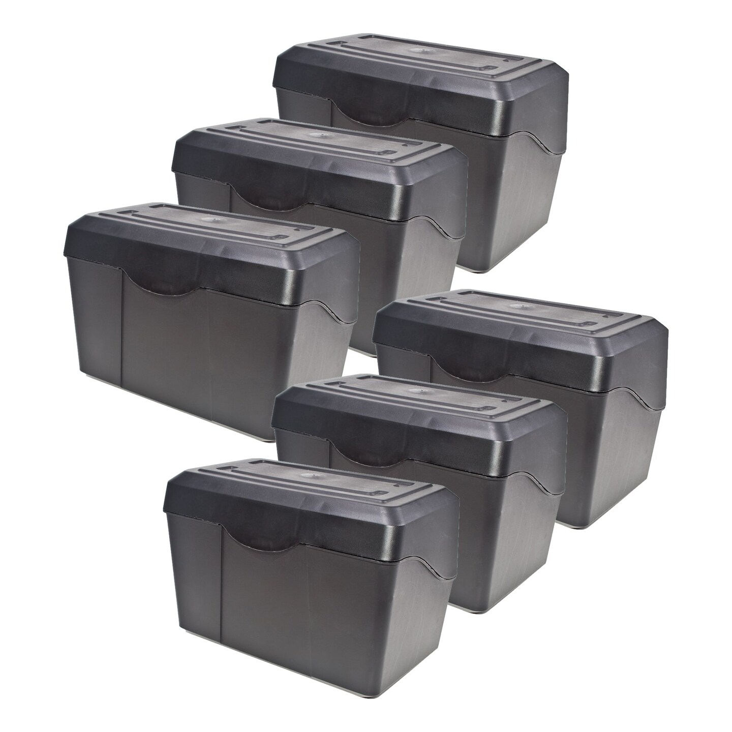 Black Index Card Holder, 3&#x22; x 5&#x22;, Pack of 6