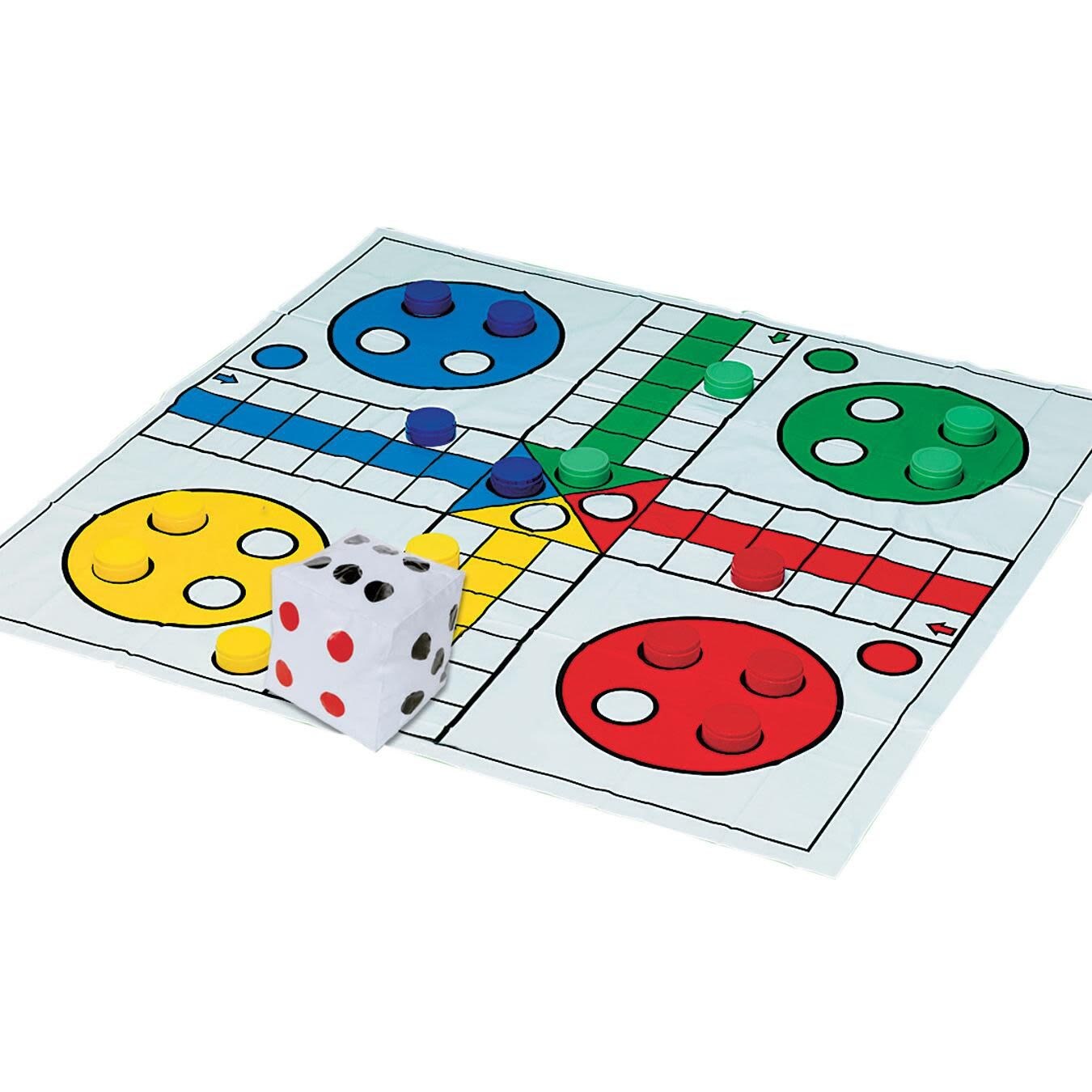 S&S Worldwide Jumbo Ludo Game. Kids will Love Giant 40" Sqaure Vinyl Game Mat and 5" Inflatable Movement Die.
