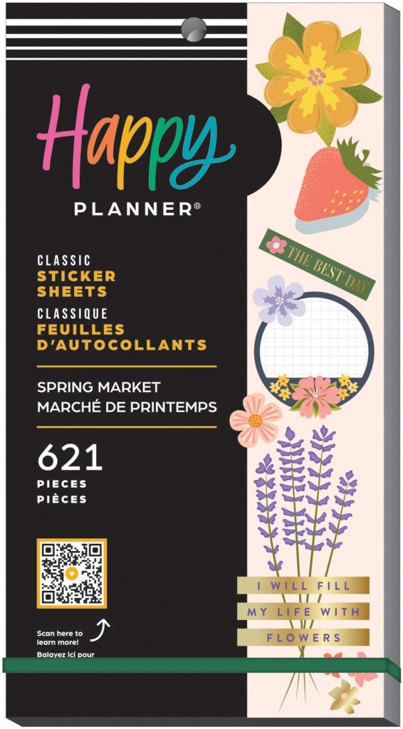 Happy Planner Sticker Value Pack 30/Sheets-Spring Market; 621 Pieces