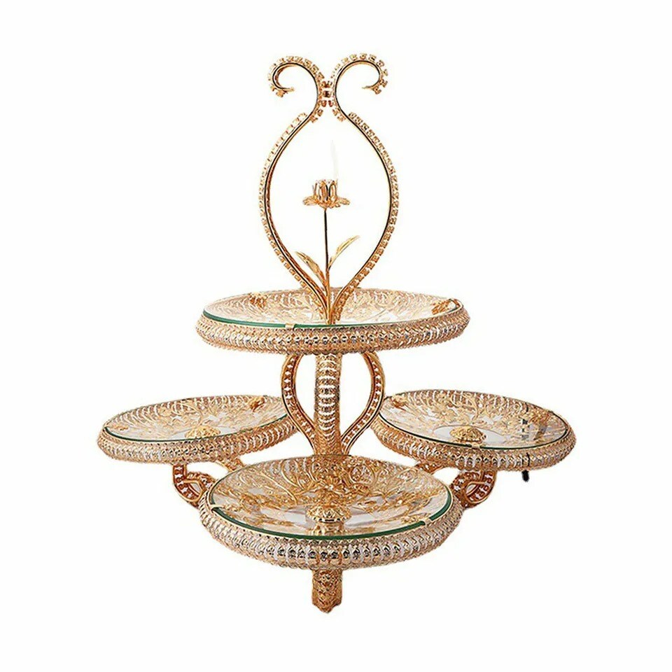 4-Tier Gold Cake &#x26; Cupcake Stand Set for Parties