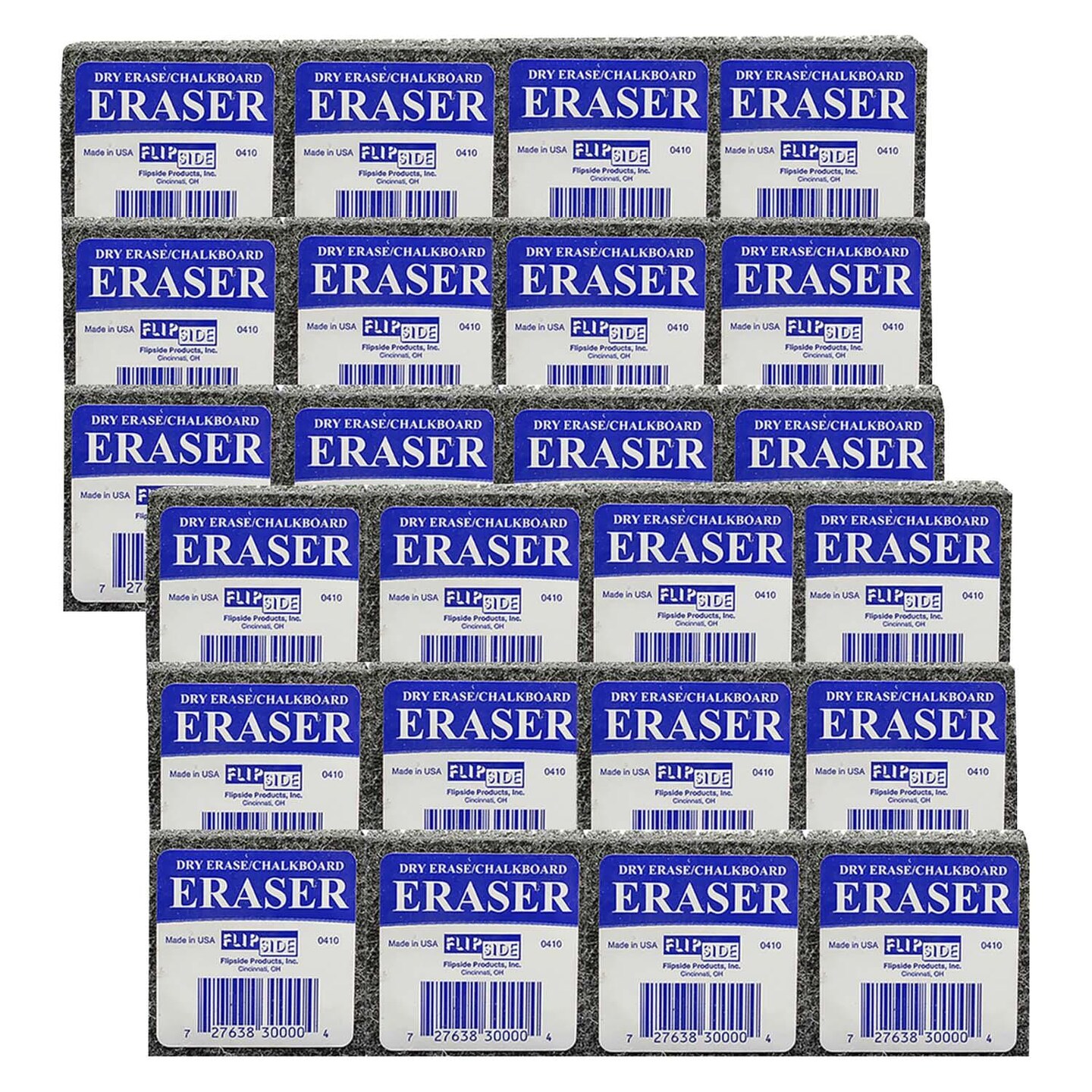 Student Eraser, 2&#x22; Width, 2&#x22; Length, 12 Per Pack, 2 Packs
