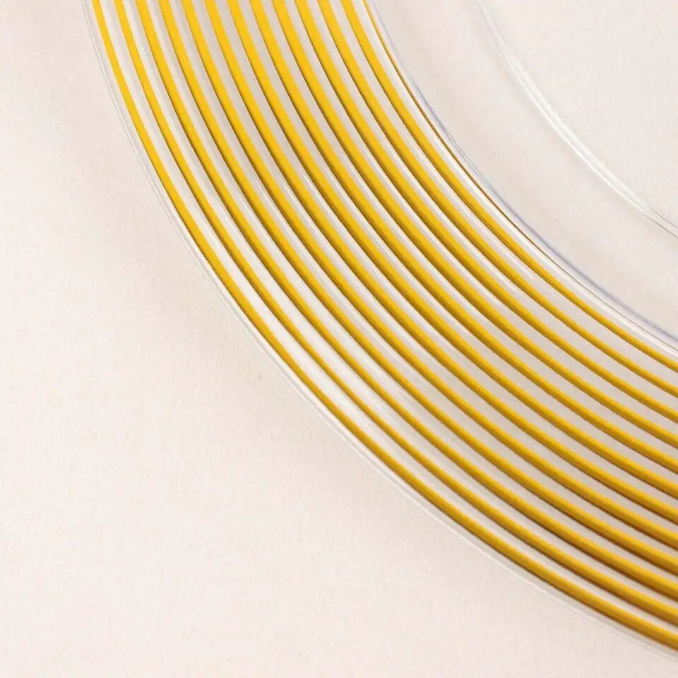 CLEAR GOLD 6 Round 13&#x22; Plastic CHARGER PLATES Lined Rim