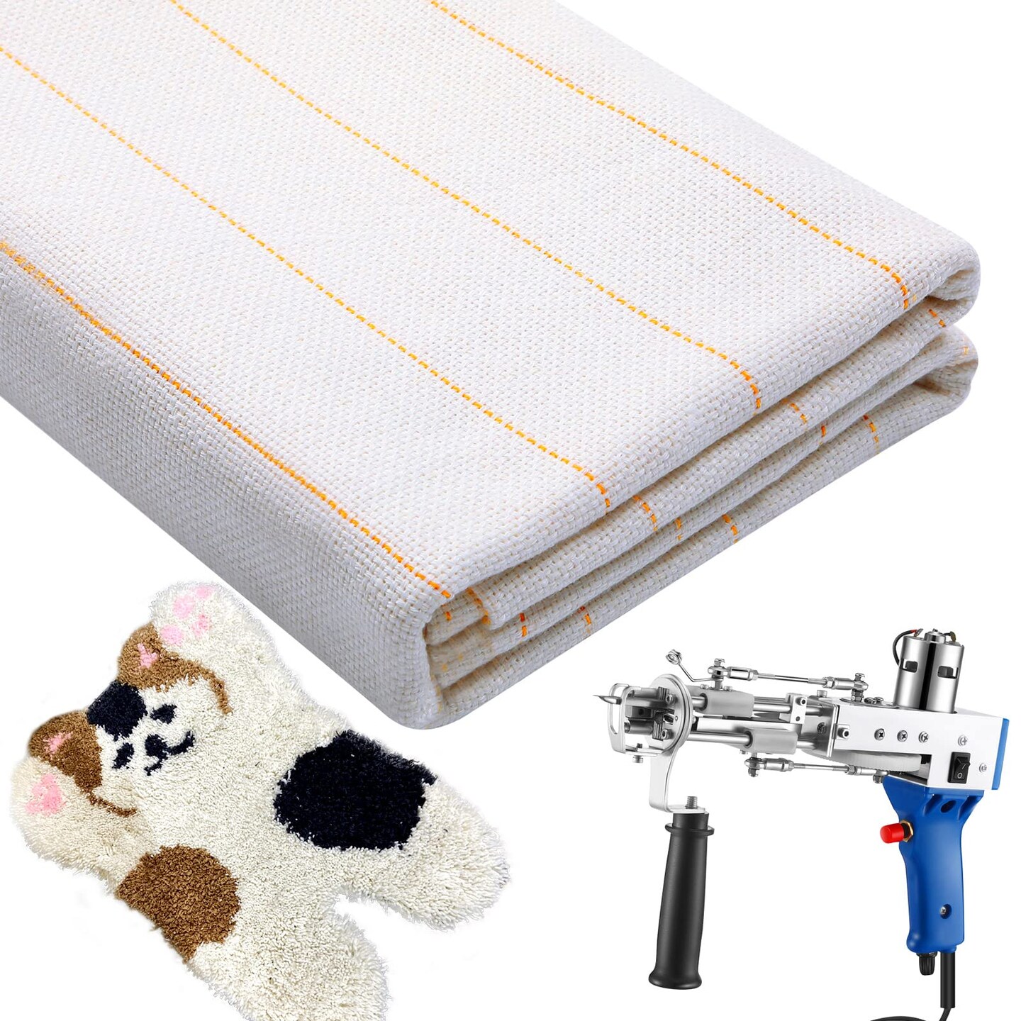 Tudomro Primary Tufting Cloth with Marked Lines Large Size Tufting Cloth DIY Handmade Rug Fabric Needlework Rug Making Supplies Rug Backing Fabric for Tufting Gun Rug Punch Needle 57.6 x 39.6&#x27;&#x27;