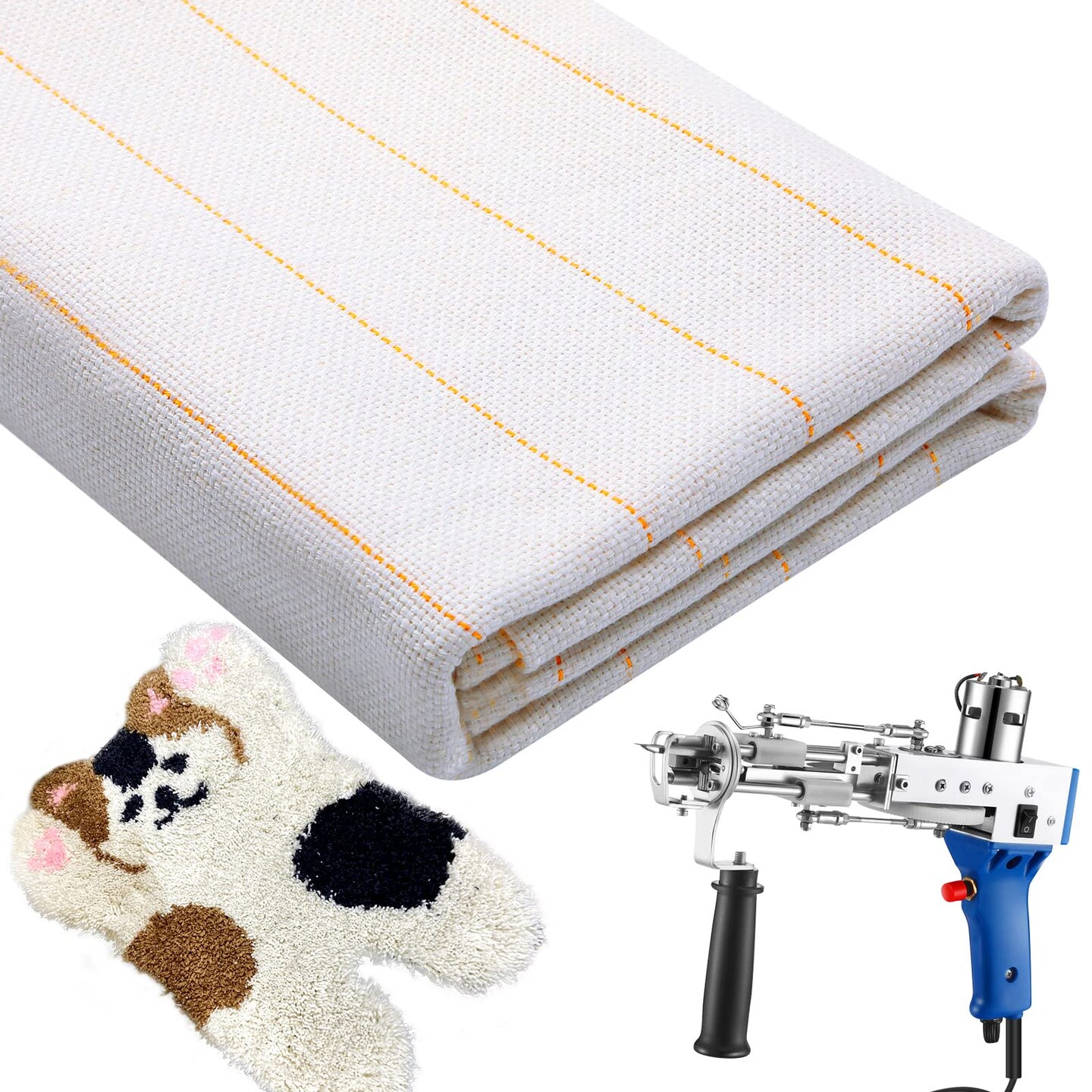 Tufting Cloth with Marked Lines Large Size Tufting Cloth DIY Handmade Rug Fabric Needlework Rug Making Supplies Rug Backing Fabric for Tufting Gun Rug Punch Needle 57.6 x 39.6''