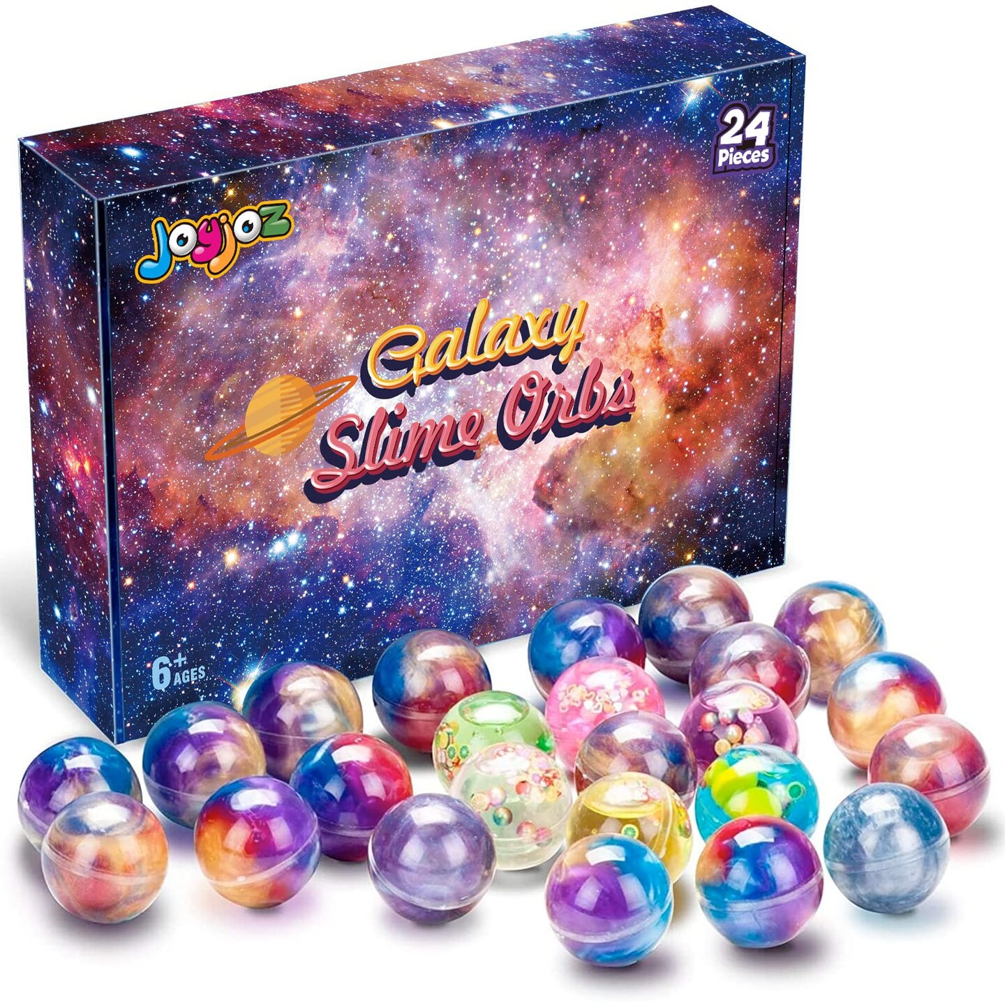 Joyjoz Kids Slime, 24 Pack Galaxy Slime Ball Kits with Crystal Slime, Party Favors, Unicorn Slime, Fluffy &#x26; Stretchy, Non-Sticky, Stress Relief, Super Soft for Girls &#x26; Boys