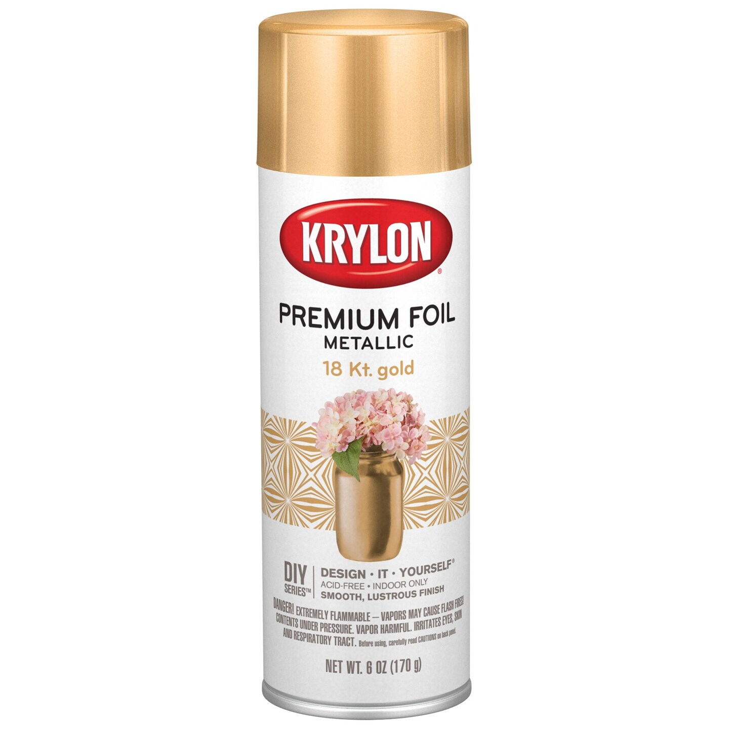 Krylon(R) Premium Metallic Spray Paint 6oz-18 Karat Gold