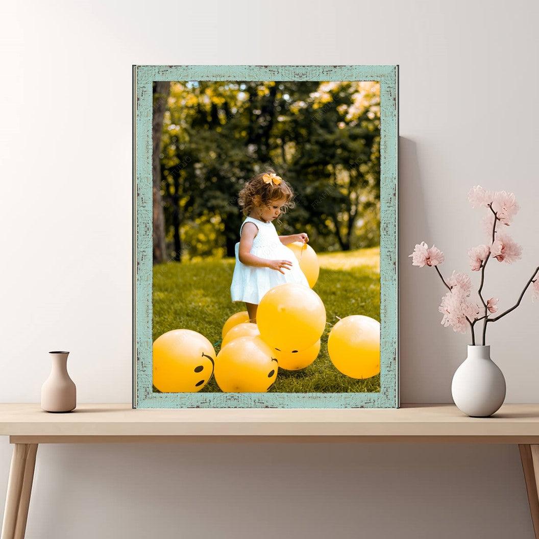 Distressed Green Barnwood Picture Frame Rustic - Custom Framing