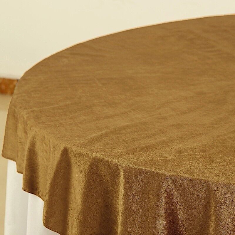 GOLD 72&#x22;x72&#x22; Premium Velvet Square Table Overlay
