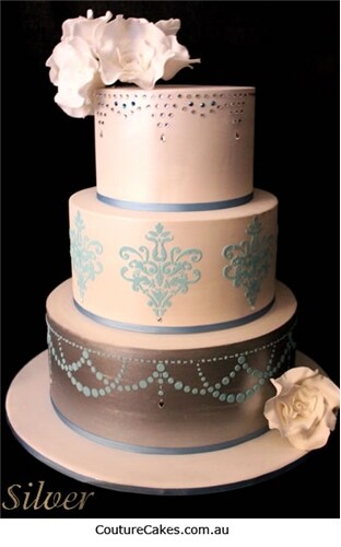 Pearl Swag Cake Stencil | C564 by Designer Stencils | Cake Decorating Tools | Baking Stencils for Royal Icing, Airbrush, Dusting Powder | Reusable Plastic Food Grade Stencil for Cakes | Easy to Use &#x26; Clean Cake Stencil