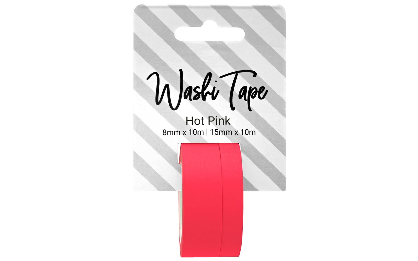 Washi Tape 8 &#x26; 15mm x 10m Solid Hot Pink