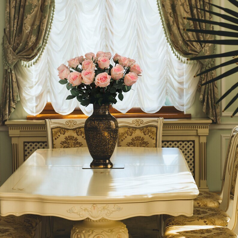 30" Pink Silk Rose Buds – 2pc Set Romantic Faux Flowers for Bouquets, Centerpieces & Décor