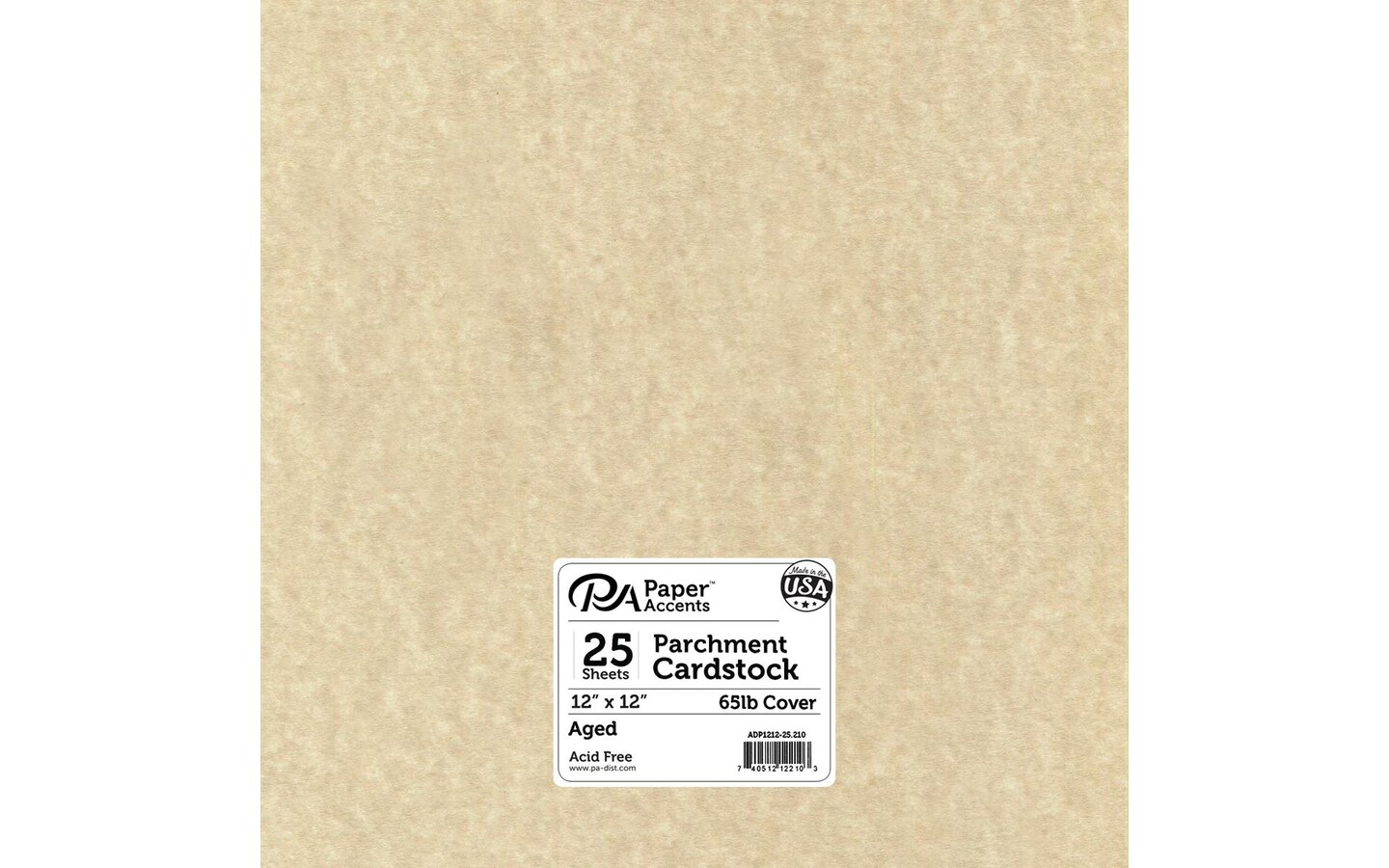 Accent Design Paper Accents ADPaperParchment12x12Aged Cdstk Parchment 12x12 65# Aged