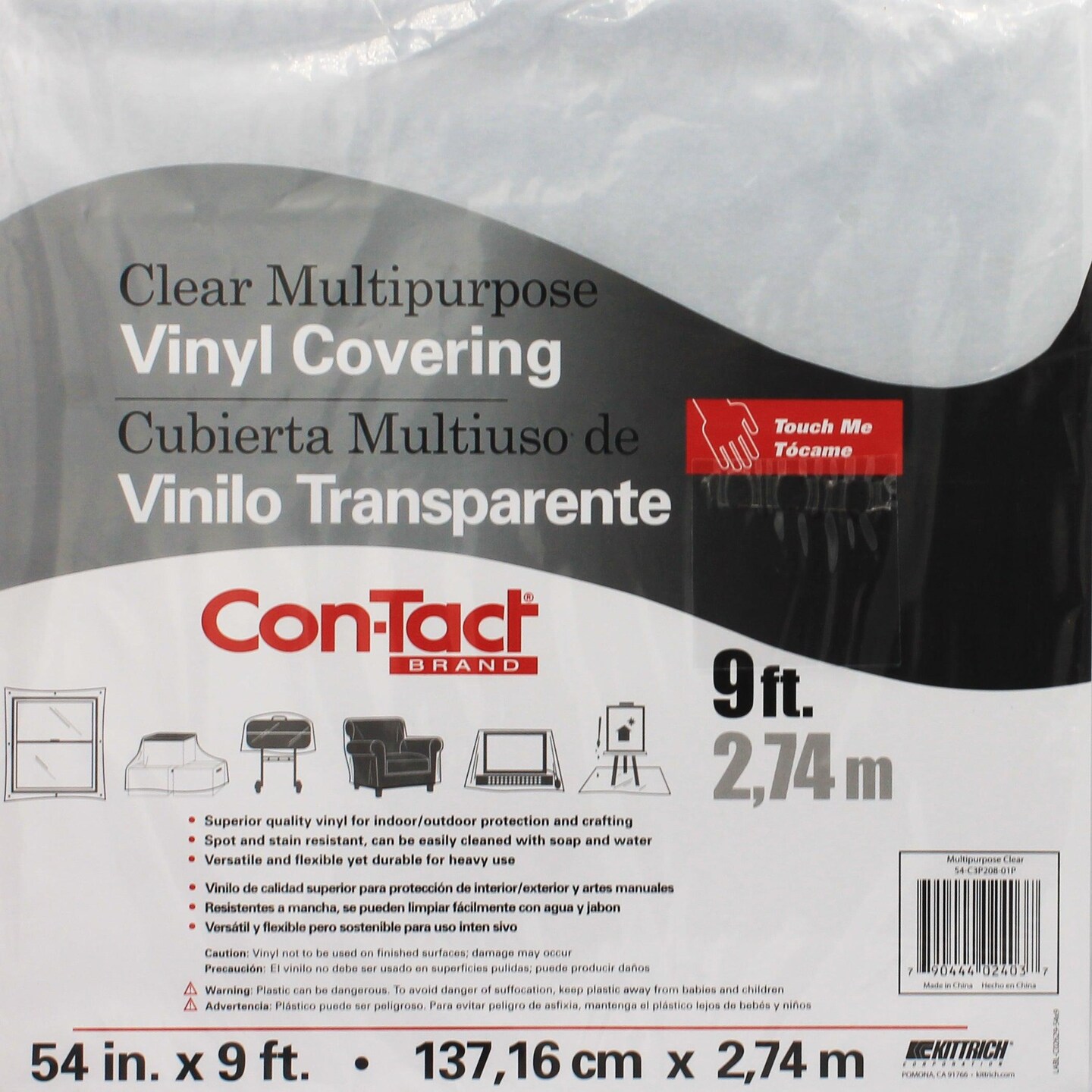 Clear Vinyl Covering, Multipurpose, 54&#x22; x 9&#x27;
