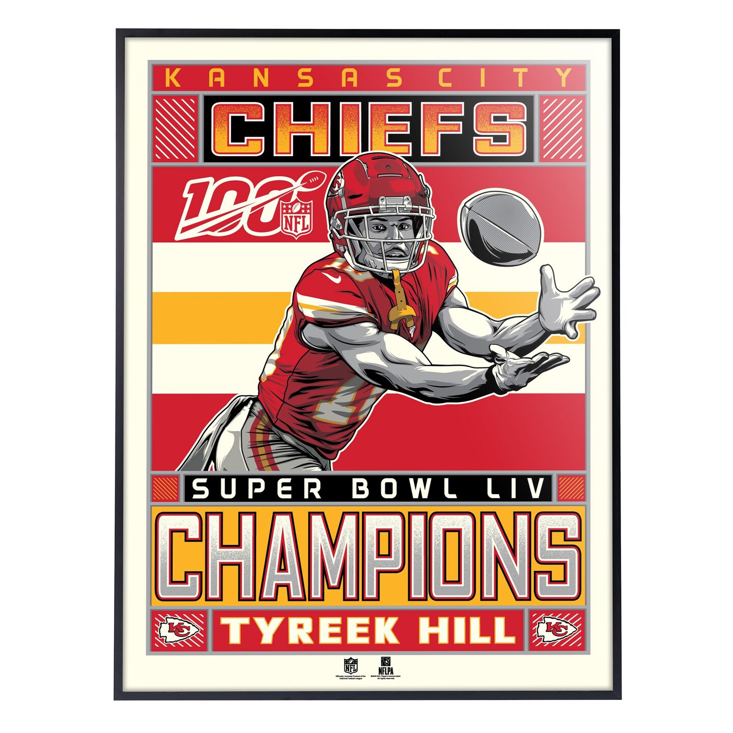 Tyreek Hill Poster Kansas City Chiefs Canvas Print Wall 