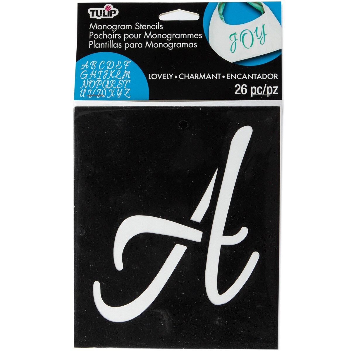 Tulip Medium Fabric Stencil Kit 26/Pkg-Lovely Monogram